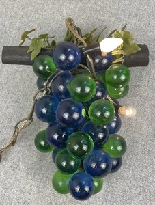 MCM Lucite Grape Swag Light Lamp Groovy Hippie Blue Green Purple 1960's - Picture 1 of 11
