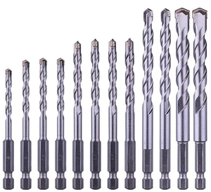 12-teiliges metrisches Steinbohrer-Set mit 1/4 Zoll Sechskantschaft, hartmetallbestückt für... - Bild 1 von 1