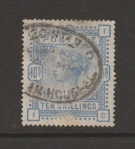 PAPEL BLANCO ULTRAMAR 1883-84 QV 10s "gran ancla wmk" en estado usado. - Imagen 1 de 2