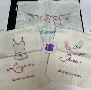 Beauticontrol Travel Laundry Bag Set Of 3 Embroidered Delicates Lingerie Shoes - Picture 1 of 6