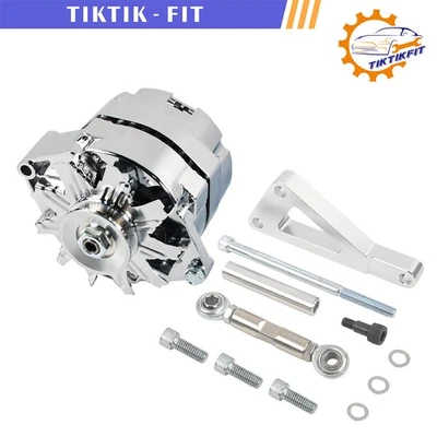 Aluminum 120 AMP 1 or 3 Wire Alternator & LWP Bracket Kit For SBC Chevy 350 - Image 1 of 4