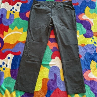 Calça de golfe Adidas Adicross masculina tamanho 36x30 cinza 3 listras logotipo golfista - Imagem 1 de 4