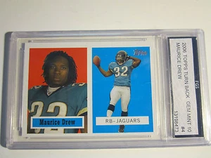2006 MAURICE DREW FOOTBALL #4 TOPPS CARD FGS GRADED GEM MINT 10 LOT AA 10 - Picture 1 of 2