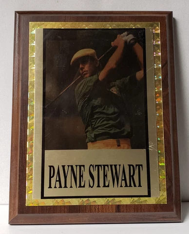 7"x9"  SPECIAL GOLF PLAQUE OF PAYNE STEWART FRAMED Cover