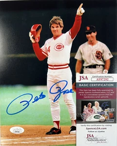 Pete Rose "Charlie Hustle" Cincinnati Reds Signed Autographed 8x10 Photo JSA COA - Picture 1 of 7