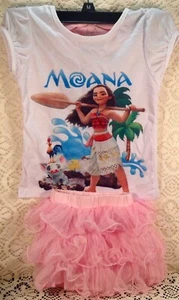 Disney MOANA Child's T-Shirt and Pink Tutu by Zhi Xuan Tong100 Age 2-3 Costume  - Picture 1 of 4