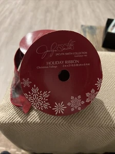 Holiday Ribbon 2 Inches By 21 Feet. Red Flannel. Christmas. Set Of 2. - Picture 1 of 3