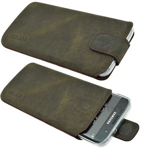 Huawei P10 Étui Cuir Housse Etui Sac Inclus Étui en Silicone dans Antique Braun - Photo 1/4