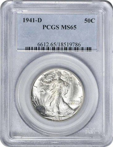 1941-D/D Walking Liberty Silver Half Dollar RPM 4 MS65 PCGS Cover