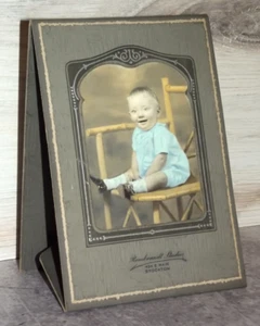 Vtg Cabinet Card Photograph 1929 Baby Boy Tinted Eugene Lance Beadleston B130 - Picture 1 of 1