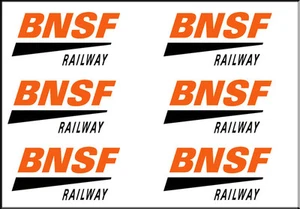 BNSF RAILWAY WATERSLIDE DECAL (6)  1 INCH X 1/2 INCH - Picture 1 of 1