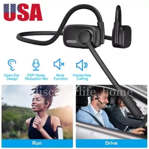 Bone Conduction Headset Bluetooth 5.4 Wireless Trucker Sport Open Ear Headphones - Picture 1 of 19