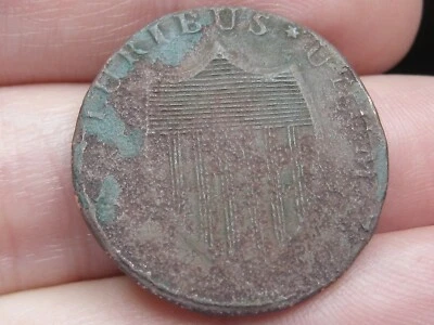1786-1788 New Jersey Cent- Colonial Copper Coin, Crusty, Metal Detector Find? - Image 1 of 4