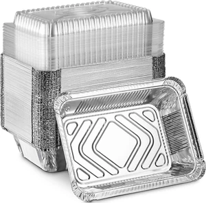 Disposable Takeout Pans with Clear Lids | 2Lb Capacity Aluminum Foil Food Contai - Picture 1 of 7