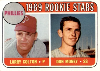 1969 Topps #454 Phillies 1969 Rookies Larry Colton / Don Money Phillies EX - Image 1 of 2