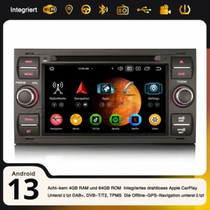 Android 14 Autoradio Navi CarPlay Ford Focus Kuga C/S-Max Transit Fiesta Galaxy - Bild 1 von 24