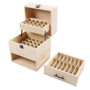 Essential Oil Storage Box Wooden Essential Oils Display Organizer Stand Holder - Picture 1 of 24
