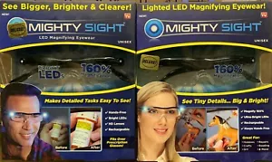 Pair of Mighty Sight Magnifying Eyewear Glasses rechargeable LED light 2 PACK - Picture 1 of 6
