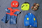 Build A Bear Clothing/Accessories:  Spiderman hood & outfit, green hood, sketche