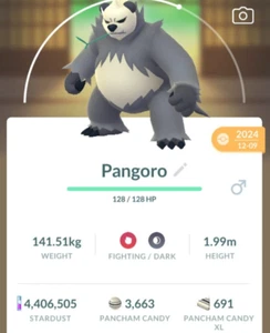 Pokemon TRADE GO - Pangoro (L18 w/ 3 Moves) PVP Great League - Bild 1 von 2