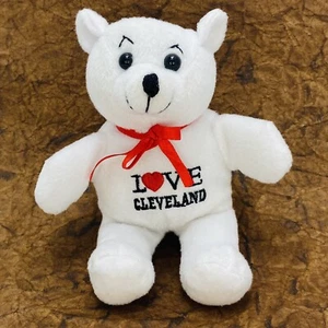 "I LOVE CLEVELAND" Plush White Teddy Bear By City Merchandise - Bild 1 von 6