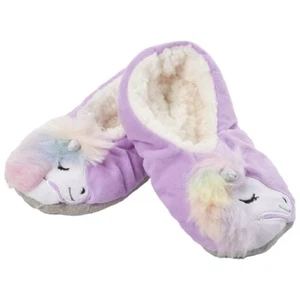 Capelli New York Girl's Unicorn Head Slipper Socks Lilac - Picture 1 of 1