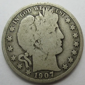 1907-D Silver Barber Half -Good+- (#810z) - Picture 1 of 2
