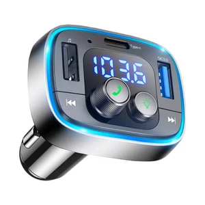 Car Bluetooth FM Transmitter 30W PD + QC3.0 Fast Charger Radio Adapter HandsFree - Picture 1 of 16
