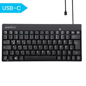 Perixx PERIBOARD-422 DE, Mini USB-C Tastatur kabelgebunden, schwarz - Bild 1 von 7