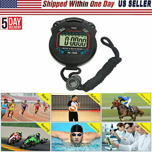 Digital LCD Chronograph Handheld Sports Counter Stopwatch Timer Stop Watch USA 