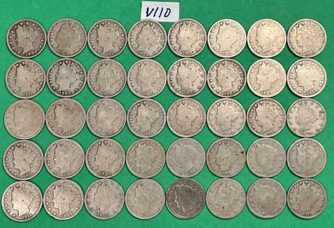 Roll of 40 Liberty V Nickels  | Lot of 40 Liberty V Nickels | Estate Lot V110 Cover