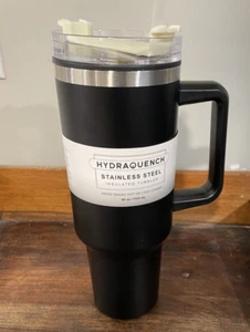 New 40 oz Hydraquench Stainless Steel Tumbler BPA Free Handle Hot or Cold Black - Picture 1 of 2