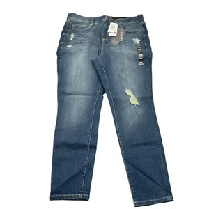 Torrid Premium Stretch Jeans Blue SZ 18 Cotton Blend High Rise Skinny Distress - Picture 1 of 12