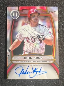 2025 Topps Tribute #TA-JK JOHN KRUK Red Auto /75 Philadelphia PHILLIES - Picture 1 of 3
