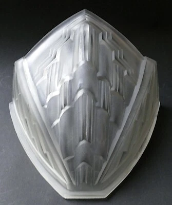 Plaque d'applique ou lustre Art déco verre dépoli Noverdy  Era Muller 1930 - Photo 1/4