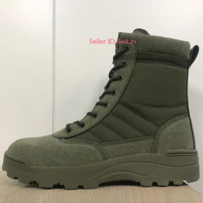 Hombres Ejército Bota de Combate Militar Táctico Trabajo Desierto Bota Aire Libre Zapatos de Escalada Foto 1 de 4
