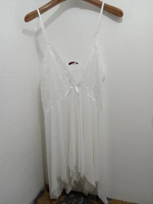 Avidlove Lingerie Baby Doll White Lace  3XL Adjustable Straps Pull Over Bow - Image 1 of 4