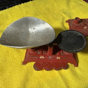 2-Miniature Vintage Cast Iron Toy Balance Scale Missing Piece - Picture 1 of 3