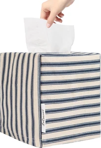 Tissue Box Cover, Fabric Tissue Box Holder Square, Stylish Toilet Paper Storage, - Picture 1 of 7