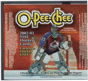2002-03 O-Pee-Chee Blechdose Blaster Rückseite flach mit Patrick Roy neuwertig - Bild 1 von 3