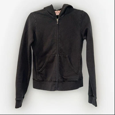 Juicy Couture Black Hooded Jacket Zip Up Sweatshirt Medium - Image 1 of 4