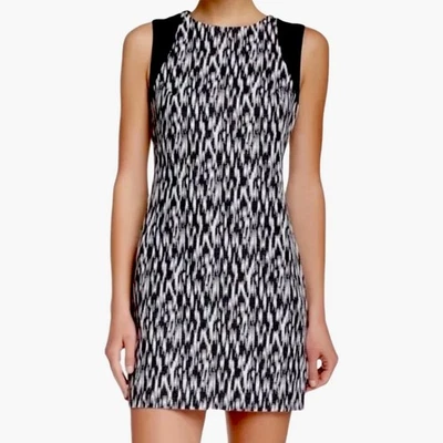 Trina Turk Dress Womens Size 4 Black White Mini Sheath Sleeveless Classic Chic - Image 1 of 4