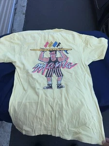 Vintage 80s Surf Hobie Surfing Sports 1987 Yellow T-Shirt - Picture 1 of 14