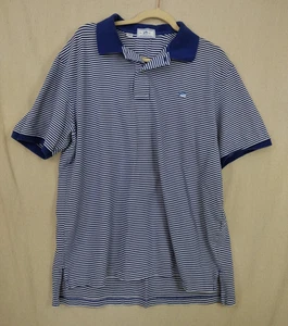 Southern Tide The Skipjack blau Polo gestreift Pima Baumwolle Herren Poloshirt XL  - Bild 1 von 8