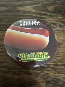 Nathan’s Hot Dog Pin Back Button 3” - Bild 1 von 2