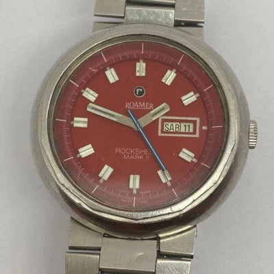 VINTAGE ROAMER ROCKSHELL MARK 2 RED DIAL AUTOMATIC MOVEMENT CAL MST 482 45MM - image 1 of 4