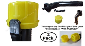 2x BLITZ Yellow Spout Cap fits self-venting gas can spouts 900302 900092 900094 - Picture 1 of 10