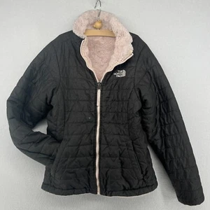 THE NORTH FACE Jacket Youth M 10-12 Mossbud Swirl Reversible Insulated Black - Picture 1 of 14