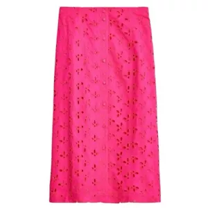 J. Crew Hot Pink Button Front Cotton Eyelet Pencil Skirt Size 2 - Picture 1 of 8