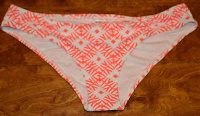 Women's Old Navy Orange & White Scrunch Bikini Swim Bottoms Size XS, S, M, XL - Image 1 of 2